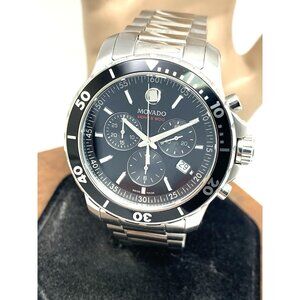 Movado Men's Watch 2600142 Series 800 Swiss Quartz Chronograph Black Dial Steel